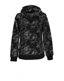 Girls Sweatshirt  Printed design with zipper black